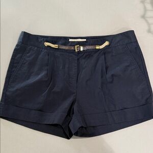 Micheal Kors Women's Navy Belted Shorts